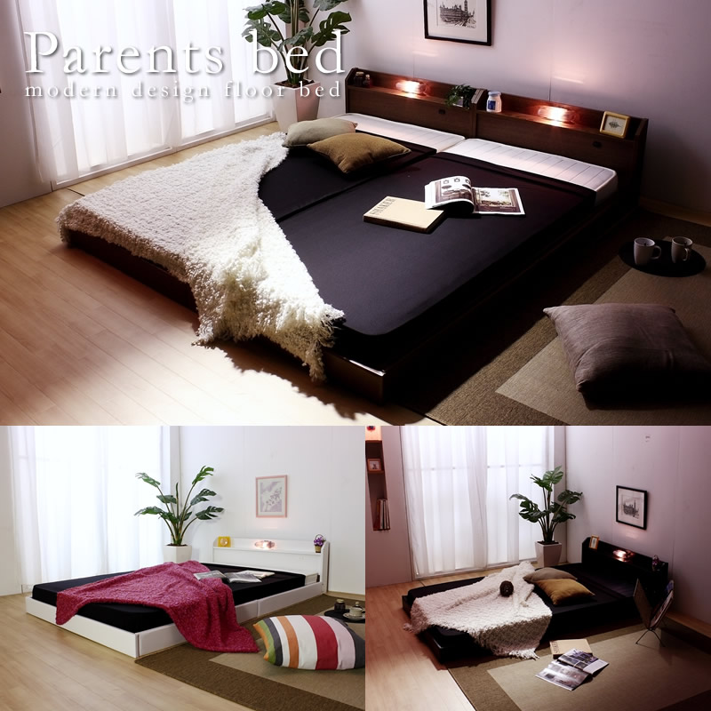 画像1: 日本製：連結ベッド親子・夫婦で寝られるフロアベッド セール価格 (1)