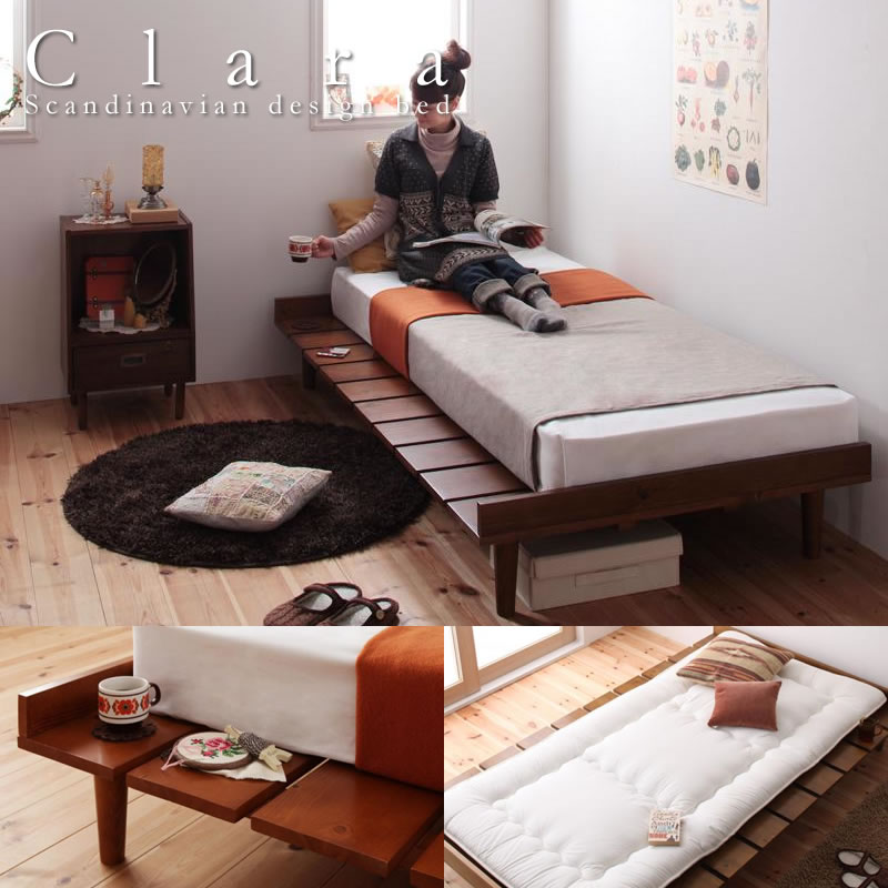画像1: ショート丈北欧デザインベッド【Celia】チェーリア コンパクトタイプ (1)